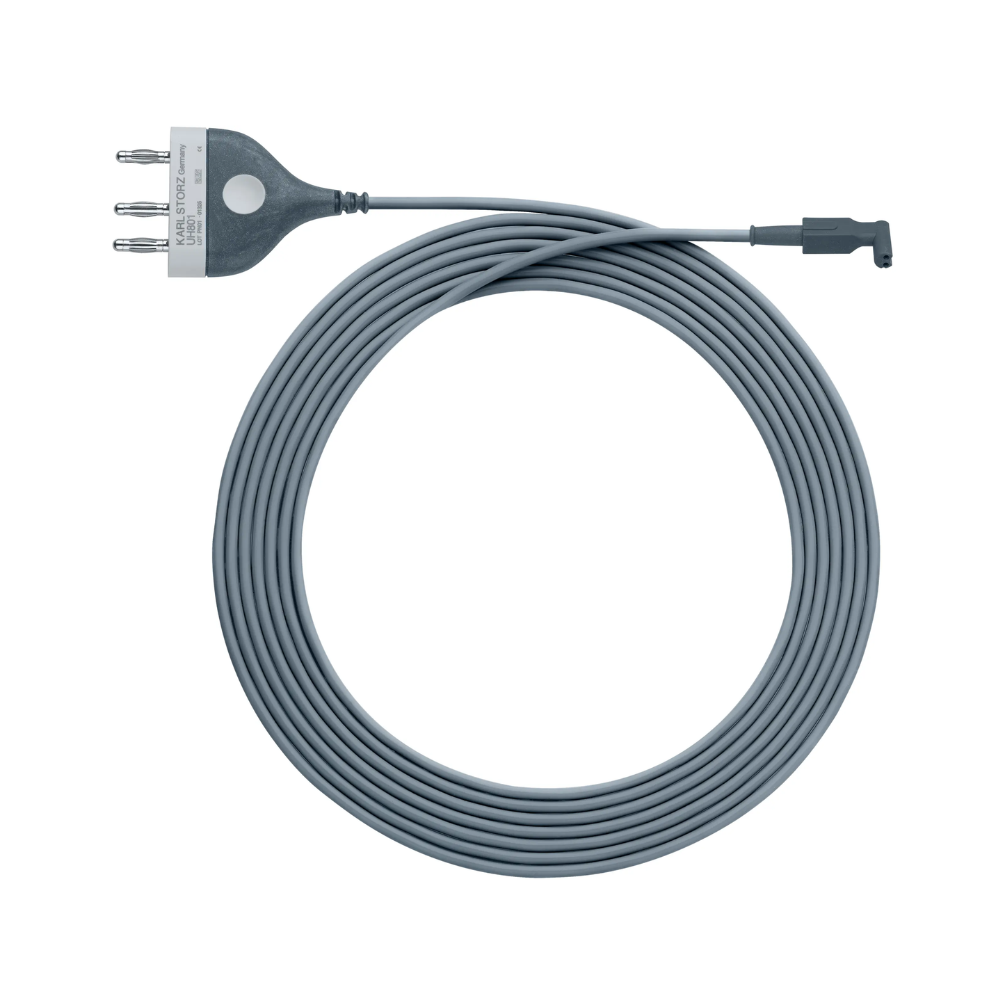 Karl Storz UH801 bipolar high frequency cord featuring a 400 cm length for connection between AUTOCON III UH400U SCB generators and compatible bipolar resectoscopes.