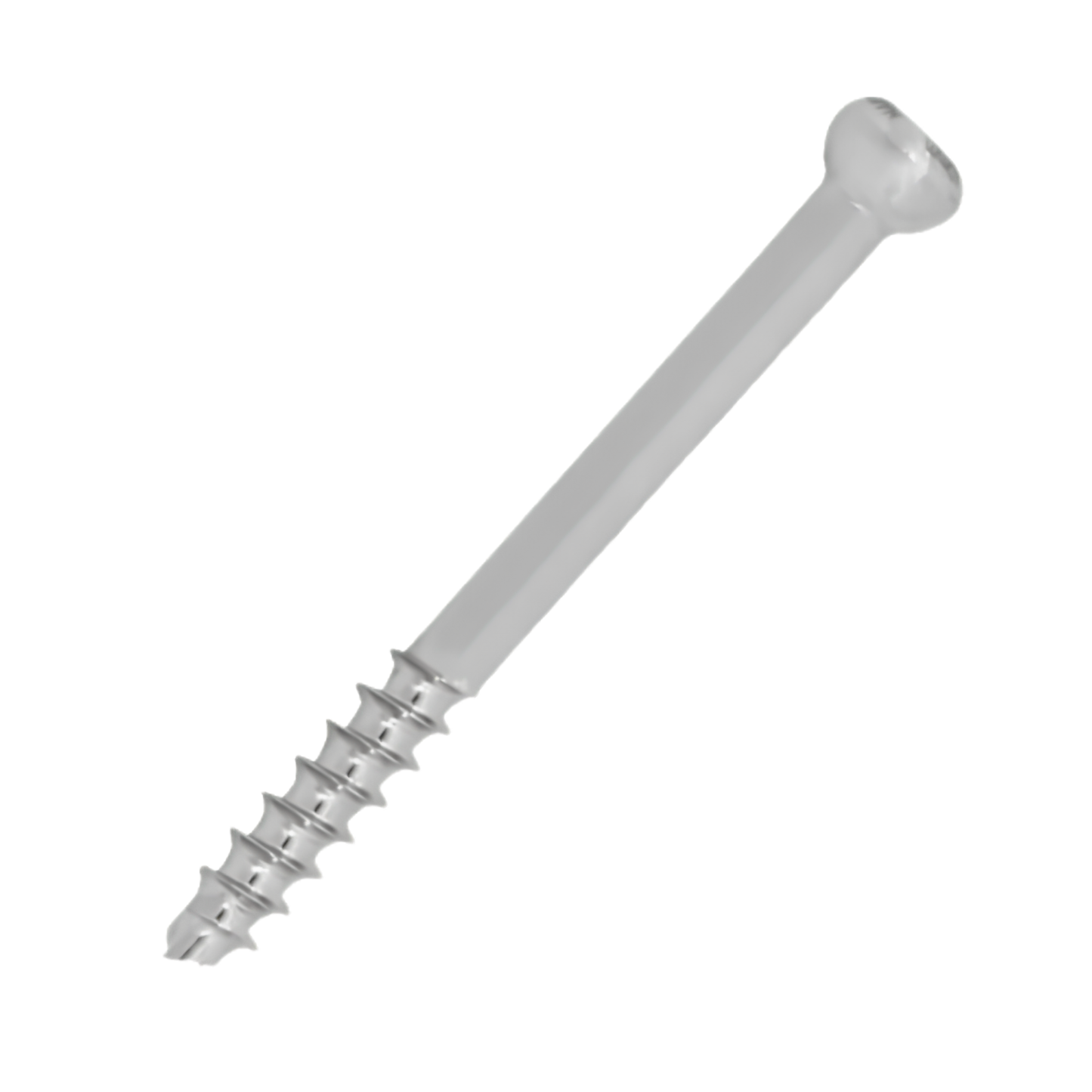 Low profile stainless steel cannulated screw 4.0 mm x 38 mm long thread
