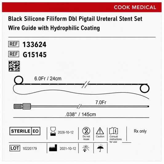 Cook Medical Universa Firm Ureteral Stent Set with AQ hydrophilic coating for temporary ureteral drainage