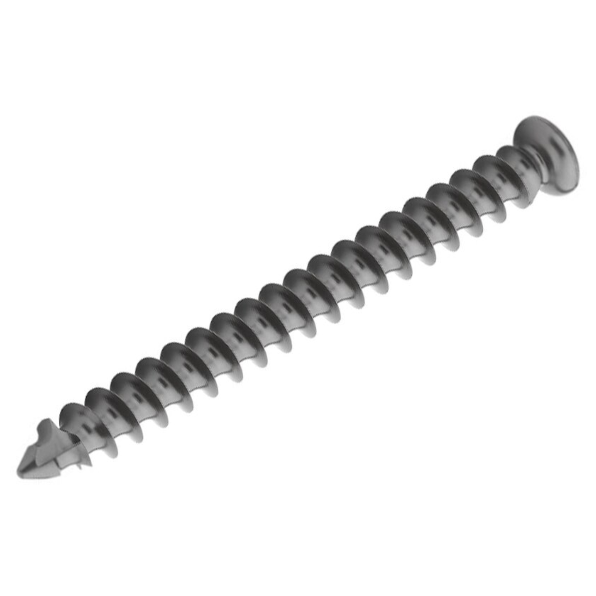 Low profile stainless steel cannulated screw 4.0 mm x 55 mm long thread