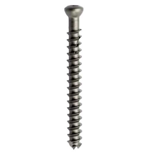 Low profile stainless steel cannulated screw 4.0 mm x 55 mm long thread