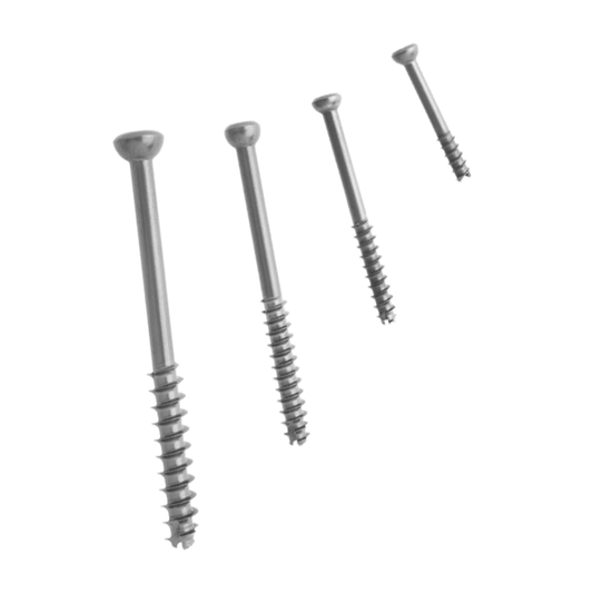 Low profile titanium cannulated screw 6.7 mm x 45 mm with 18 mm thread