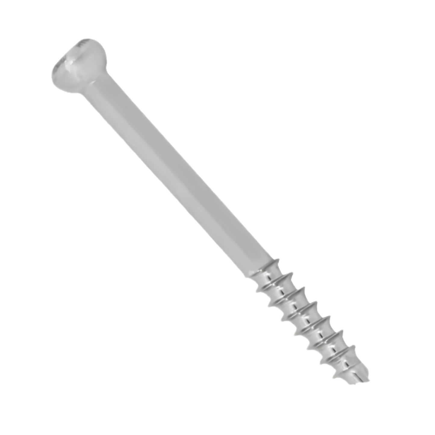 Low profile titanium cannulated screw 6.7 mm x 70 mm with 28 mm thread