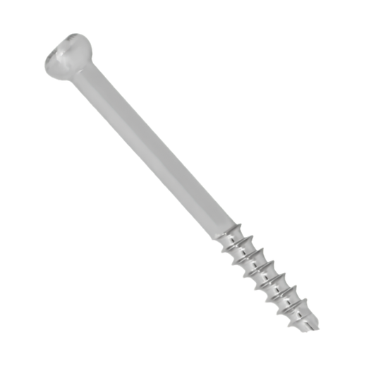 Low profile titanium cannulated screw 6.7 mm x 70 mm with 28 mm thread