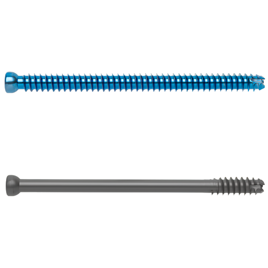 Low profile titanium cannulated screw 4.5 mm x 50 mm partially threaded